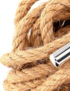 KINK Frânghie Hemp Rope with Metal Head pentru jocuri erotice BDSM din cânepă lungime 5 metri crem
