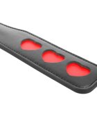 KINK Paleta - HEART pentru jocuri erotice BDSM din piele cu inimioare negru/rosu 32 X 6 CM