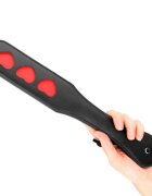 KINK Paleta - HEART pentru jocuri erotice BDSM din piele cu inimioare negru/rosu 32 X 6 CM
