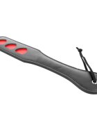 KINK Paleta - HEART pentru jocuri erotice BDSM din piele cu inimioare negru/rosu 32 X 6 CM