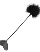 KINK Paleta - TICKLE HEART pentru jocuri erotice BDSM din piele cu puf negru 31 cm