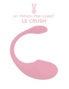 LE CRUSH Stimulator ROSE PALE control prin aplicatie cu 10 functii de vibratie rezistent la apa pentru stimularea clitorisului si punctului G roz deschis