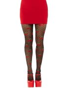 Leg Avenue Dresuri Cherry Mole Stockings design cu buline și cireșe roșii culoare negru mărime universală