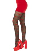 Leg Avenue Dresuri Cherry Mole Stockings design cu buline și cireșe roșii culoare negru mărime universală