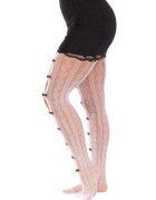 Leg Avenue Dresuri LegAvenue - Stockings cu decupaj si fundite alb (model 9733)