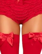 Leg Avenue Dresuri sexy cu fundiță din satin mărime universală culoare roșu model 6255