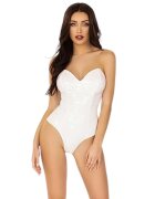 Leg Avenue Lenjerie teddy sexy Vinyl Bodysuit body erotic din material lucios culoare alb mărime M (2780)
