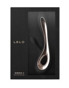 LELO Vibrator rabbit SORAYA 2 pentru stimularea clitorisului și punctului G 12 funcții de vibrație negru cu auriu