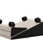 LIBERATOR Rampă cu pernă de sex Bondage Wedge/Ramp Combo mobilier pentru jocuri erotice BDSM cu cătușe detașabile culoare crem