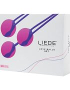 LIEBE Bile kegel Love Balls Set din silicon premium pentru tonifierea mușchilor pelvieni cu greutăți progresive roz cu mov