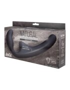 LOLA GAMES Dildo dublu LOLA NATURAL Temptation strap-on fără ham din silicon moale culoare negru lungime 23.5 cm