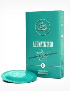 Love Match Prezervative Aromatizzato din latex cu arome de ciocolată căpșuni și banane diametru 53 mm 6 buc