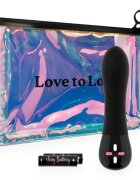 LOVE TO LOVE Vibrator cu telecomandă 7 funcții de vibrație 4 trepte de intensitate cu geantă holografică din silicon fin 12 cm