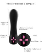 LOVE TO LOVE Vibrator cu telecomandă 7 funcții de vibrație 4 trepte de intensitate cu geantă holografică din silicon fin 12 cm