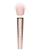 Loveline Aparat de masaj Wand Vibrator pentru corp și zone intime cu silicon ultra-moale 6 funcții de vibrație roz auriu