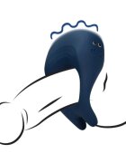 Loveline Inel vibrator pentru penis Pointed Cock Ring 10 funcții de vibrație din silicon moale culoare albastru