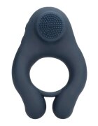 Loveline Inel vibrator pentru penis Vibrating Cockring with Clitoris Stimulation 10 funcții de vibrație albastru