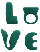 Loveline Set jucării erotice ‘Love’ (S)Explore Set cu stimulator clitoris vibrator de deget vibrator pentru cupluri și inel de penis verde
