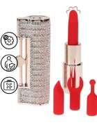 Loveline Stimulator clitoris Angel în formă de ruj design elegant capete interschimbabile din silicon 5 funcții de vibrație culoare roz