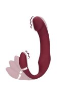 Loveline Vibrator dublu Bendable Vibrating Strapless Strap-On strap-on fără ham 20 funcții de vibrație 19 cm roșu