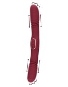 Loveline Vibrator dublu Double-Sided Thrusting Vibrator cu funcție de penetrare automată 30 funcții de vibrație 33 cm roșu