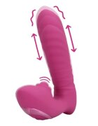 Loveline Vibrator dublu Thrusting and Tapping cu funcție de penetrare automată 22 funcții de vibrație culoarea roz