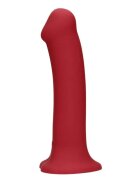 Loveline Vibrator Non-Phallic Vibrating Dildo Large cu ventuză compatibil cu ham strap-on 10 funcții de vibrație 19.8 cm roșu