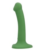 Loveline Vibrator Non-Phallic Vibrating Dildo Small cu ventuză compatibil cu ham strap-on 10 funcții de vibrație 16.5 cm verde