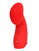Loveline Vibrator pentru deget Textured Finger Vibrator cu stimulator clitoris texturat 10 funcții de vibrație roșu