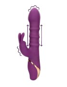 Loveline Vibrator rabbit 3 Up-and-Down Moving Rings Vibrator cu 3 inele mișcătoare 13 funcții de vibrație mov