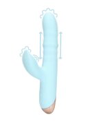 Loveline Vibrator rabbit Pulse Wave and Up-and-Down Moving Ring cu pulsații și inel mișcător 25 funcții de vibrație albastru