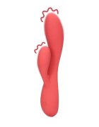 Loveline Vibrator rabbit Smooth Ultra Soft Silicone Rabbit Vibrator pentru clitoris și punctul G 10 funcții de vibrație roz