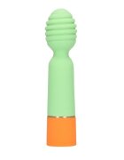 Loveline Vibrator Ribbed Mini Vibrator with USB Charger cu striații pentru stimulare versatilă 10 funcții de vibrație 12.2 cm verde