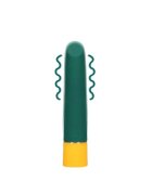 Loveline Vibrator Smooth Mini Vibrator cu 10 funcții de vibrație din silicon moale lungime 13.2 cm verde și galben