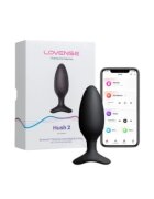 Lovense Plug anal - HUSH 2 control prin aplicație cu 10 funcții de vibrare lungime inserabilă 13 cm diametru 5.7 cm culoarea negru(mare)