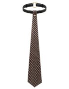 LoveToy Choker Rebellion Tie Collar lesă BDSM din piele artificială cu cravată mărime ajustabilă negru cu maro