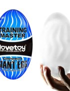 LoveToy Masturbator manual Training Master Climax Spirals din TPE transparent în formă de ou lungime 13 cm (albastru)