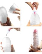 LoveToy Masturbator manual Training Master Grind Ripples din TPE transparent în formă de ou lungime 13 cm (mov)