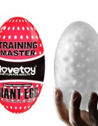 LoveToy Masturbator manual Training Master Stamina Nodules din TPE transparent în formă de ou lungime 13 cm (roșu)
