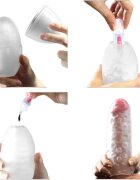 LoveToy Masturbator manual Training Master Stamina Nodules din TPE transparent în formă de ou lungime 13 cm (roșu)