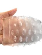 LoveToy Masturbator manual Training Master Stamina Nodules din TPE transparent în formă de ou lungime 13 cm (roșu)