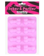 LoveToy Tavă din silicon Pecker Chocolate/Ice Tray cu 8 forme tip penis pentru gheață sau ciocolată roz