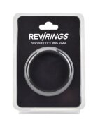 LOVING JOY Inel pentru penis RevRings - Cock Ring pentru stimularea erectiei din silicon negru 50mm