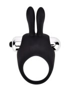 LOVING JOY Inel vibrator pentru penis Rabbit Cock Ring pentru stimularea erecției din silicon cu urechi de iepuraș negru