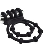 LOVING JOY Inel vibrator RevRings - Double Vibrating Cock Ring pentru imbunatatirea performatelor sexuale Negru