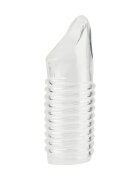 LOVING JOY Manson RevSleeves - Ribbed Penis Sleeve with Ball Loop pentru stimulare intensă și ingroșare transparent