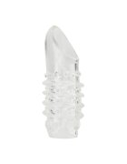 LOVING JOY Manson RevSleeves - Textured Penis Sleeve with Ball Loop pentru stimulare intensă și ingroșare transparent