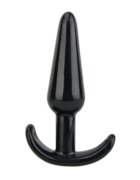 LOVING JOY Plug anal Butt Plug Black bază în formă de semilună lungime 11 cm diametru 2.9 cm culoare negru