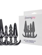 LOVING JOY Set Plug Anal LovingJoy - Training material moale si flexibil negru 12.75 cm 11 cm 9.5 cm 9 cm