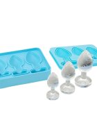 LOVING JOY Tavă din silicon Butt Plug Ice Tray cu 3 forme tip plug anal pentru gheață albastru